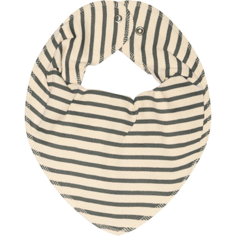 Petit Piao® Balsam Green/Off White Bib Modal Striped