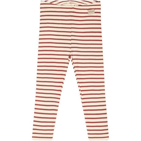 Petit Piao® Berry Dust/Off White Leggings Modal Striped