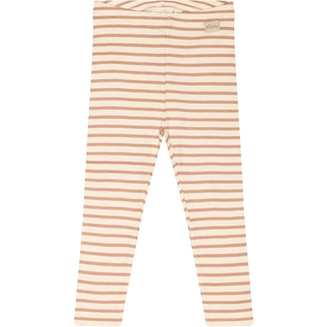 Petit Piao® Cafè Rose/Off White Leggings Modal Striped