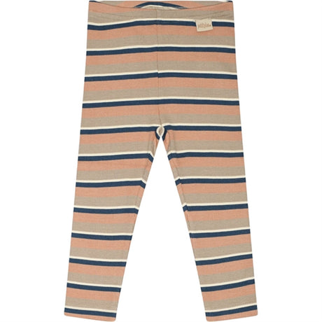 Petit Piao® Cafè Rose/Soft Sand/Denim Blue Leggings Modal Multi Striped