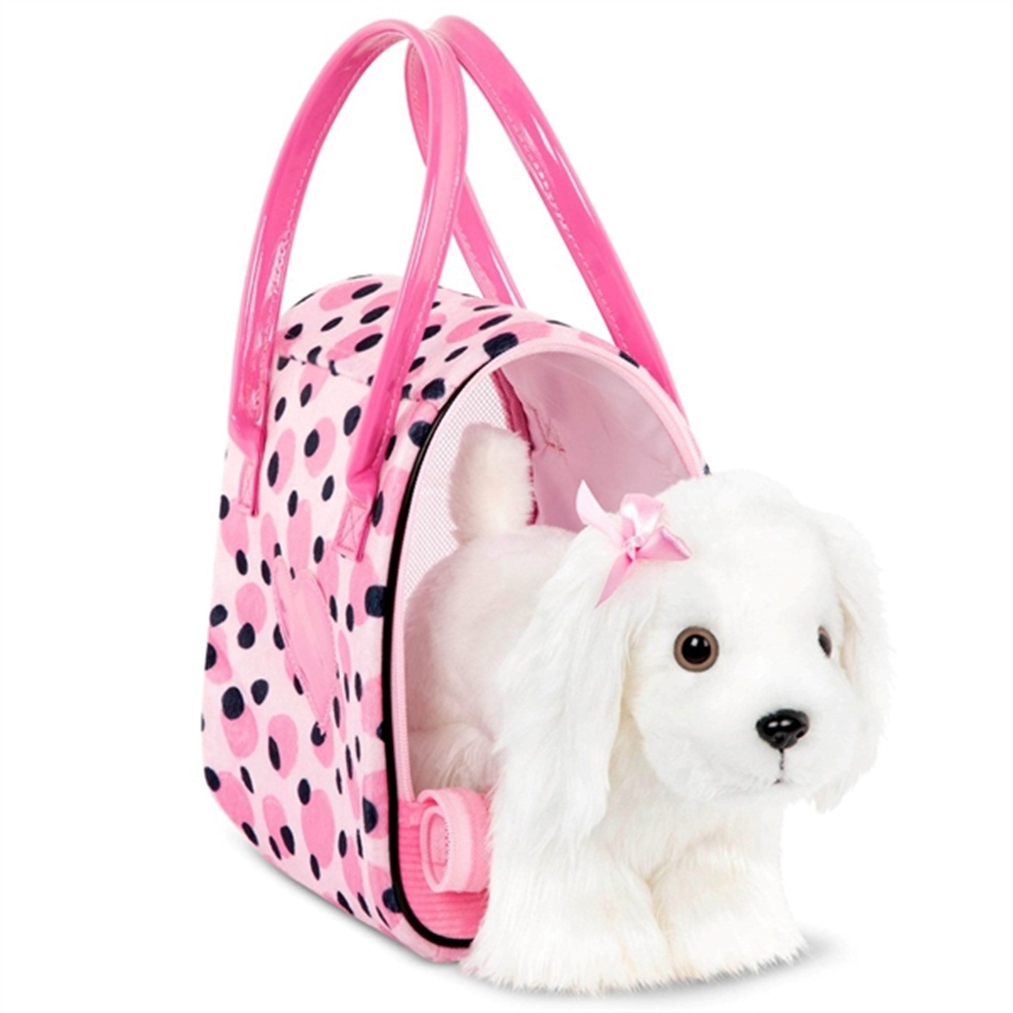 Pucci Pups Dog in Bag Pink Dots