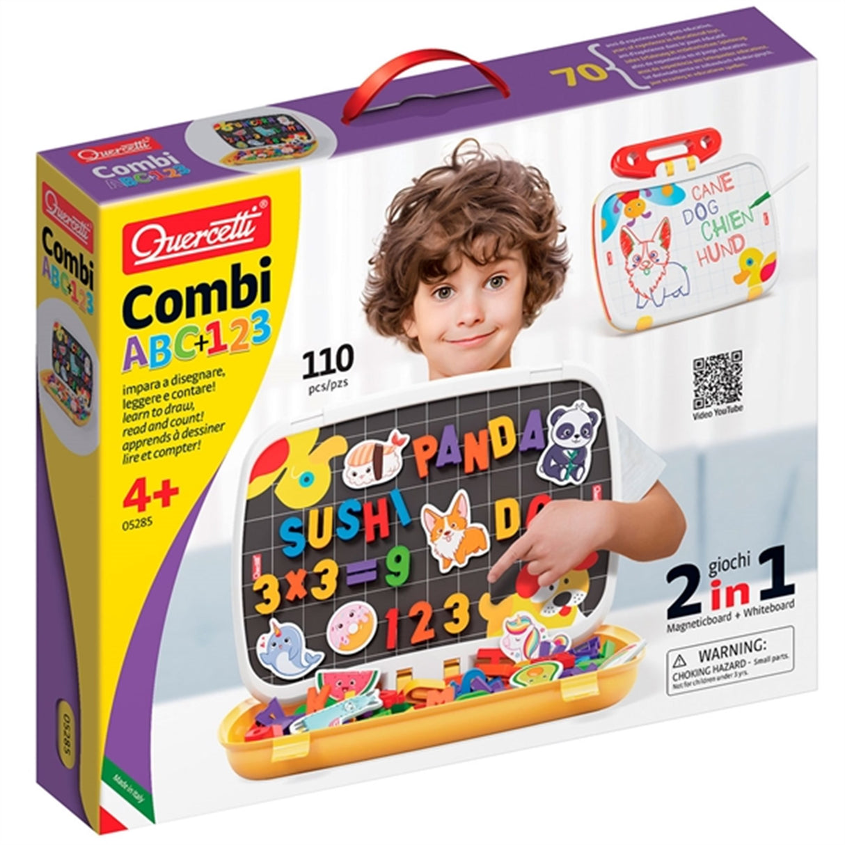 Quercetti Combi ABC + 123 - Magnetic Tablet with Letters and Numbers