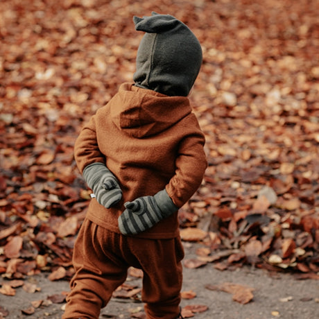 Racing Kids Dino Balaclava Wool/Cotton 3-layered Dusty Forest Green