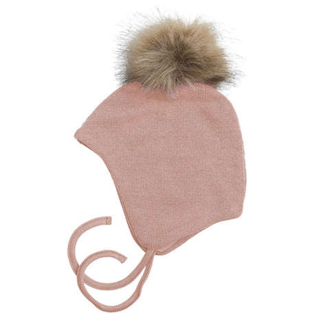 Racing Kids Baby Hat W. Pompom Dusty Rose