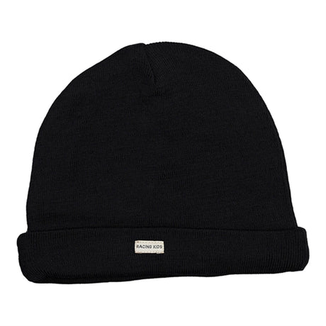 Racing Kids Beanie Wool/Cotton 2-layered Black