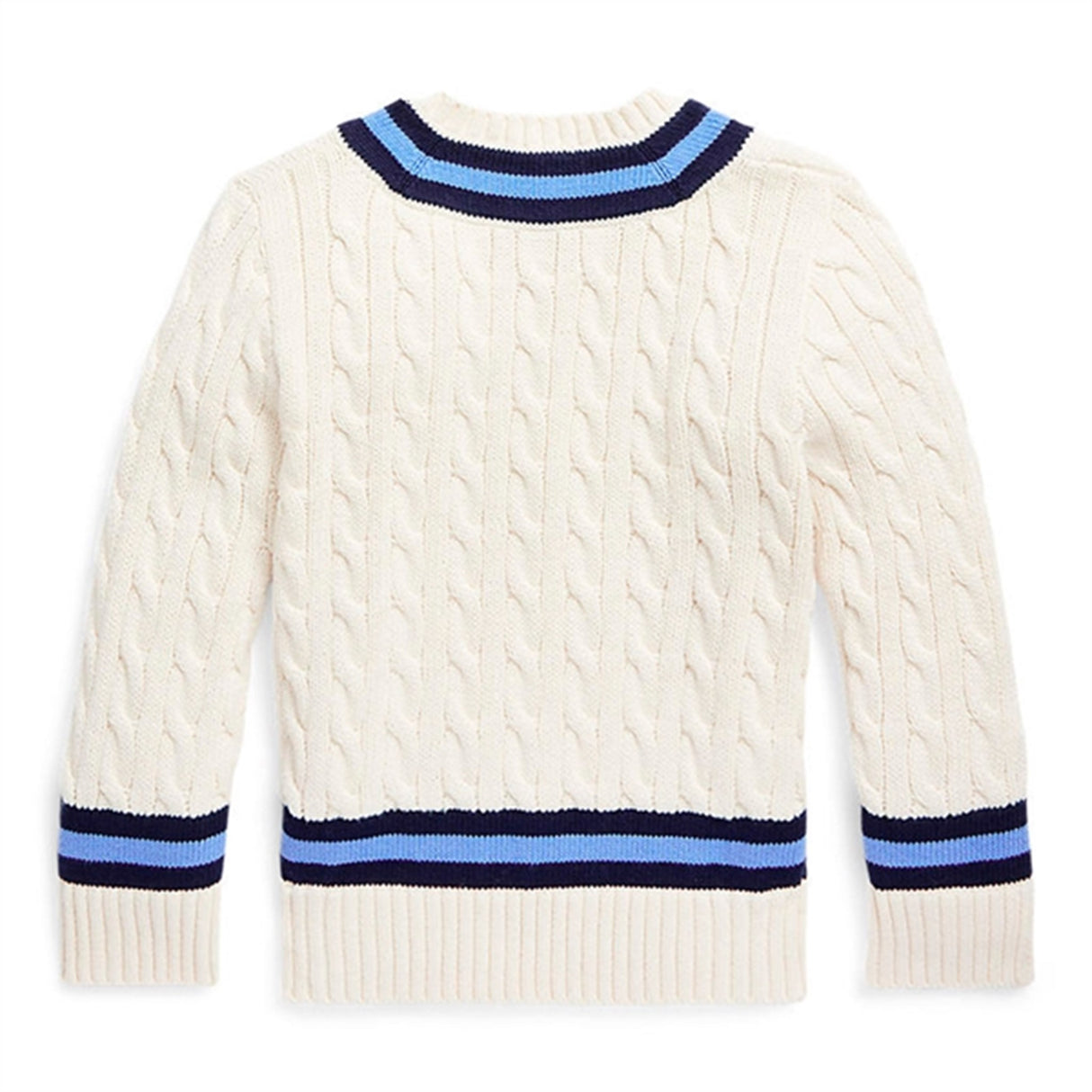 Polo Ralph Lauren Cricket Knitted Sweater Cream White/Navy Stripes 5