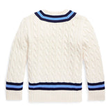 Polo Ralph Lauren Cricket Knitted Sweater Cream White/Navy Stripes 5
