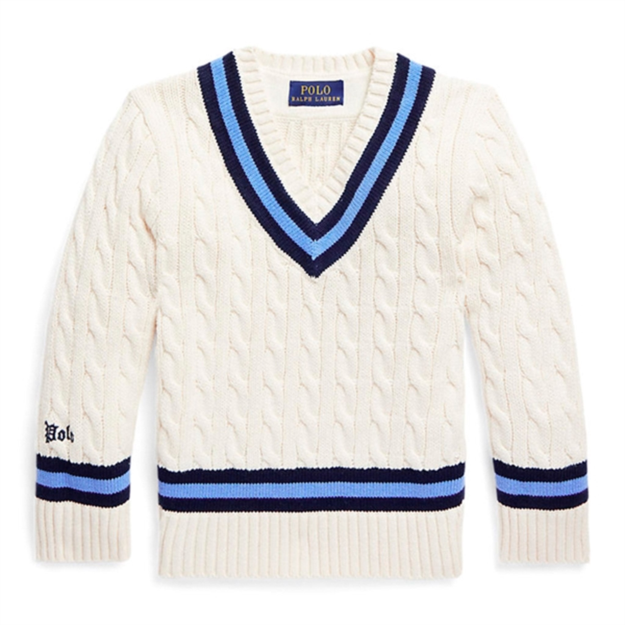 Polo Ralph Lauren Cricket Knitted Sweater Cream White/Navy Stripes