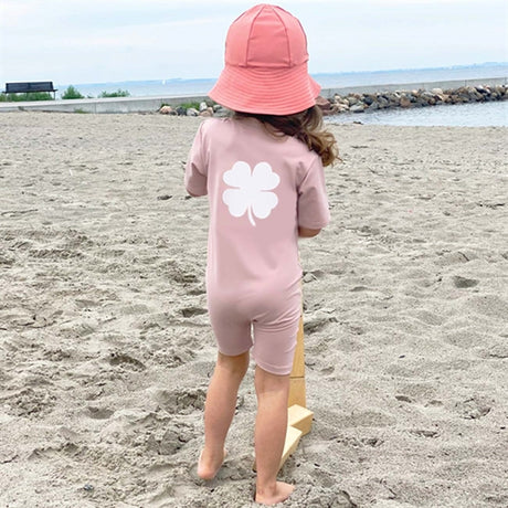 Petit Crabe Rose Nude Noe Clover Sunsuit with Zipper