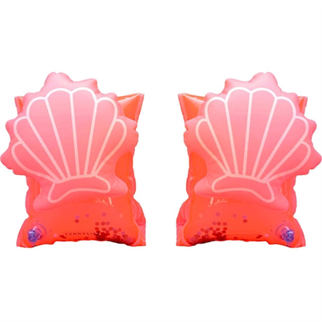 SunnyLife Buddy Float Bands Shell Neon Coral