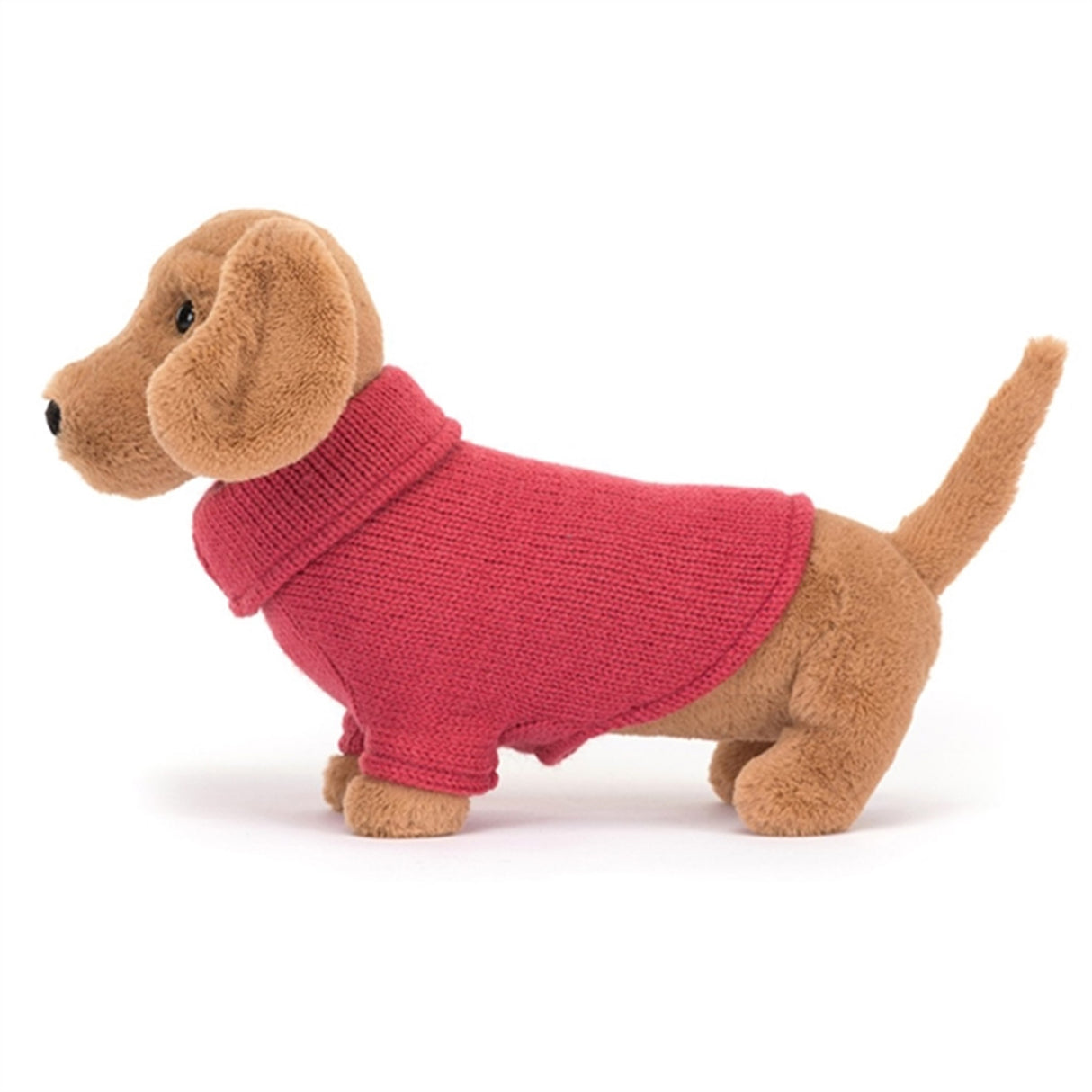 Jellycat Sweater Sausage Dog, Pink 14 cm