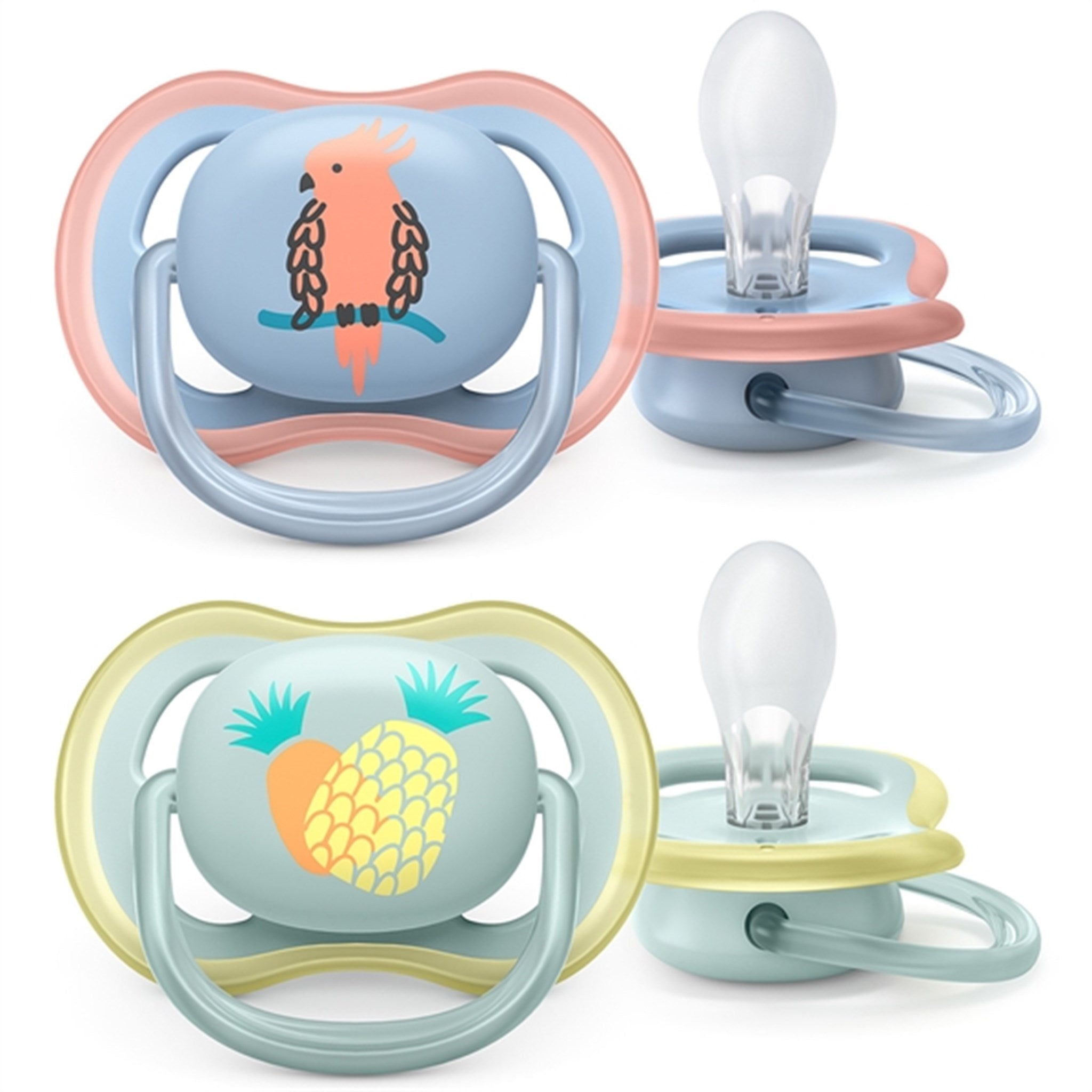 Philips Avent Ultra Air Pacifier 0-6 months Pineapple/Parrot 2-pack