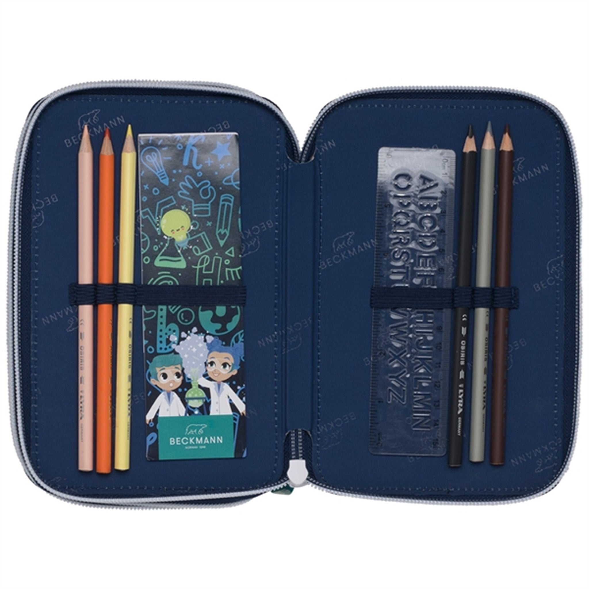 Beckmann Three Section Pencil Case Science 4