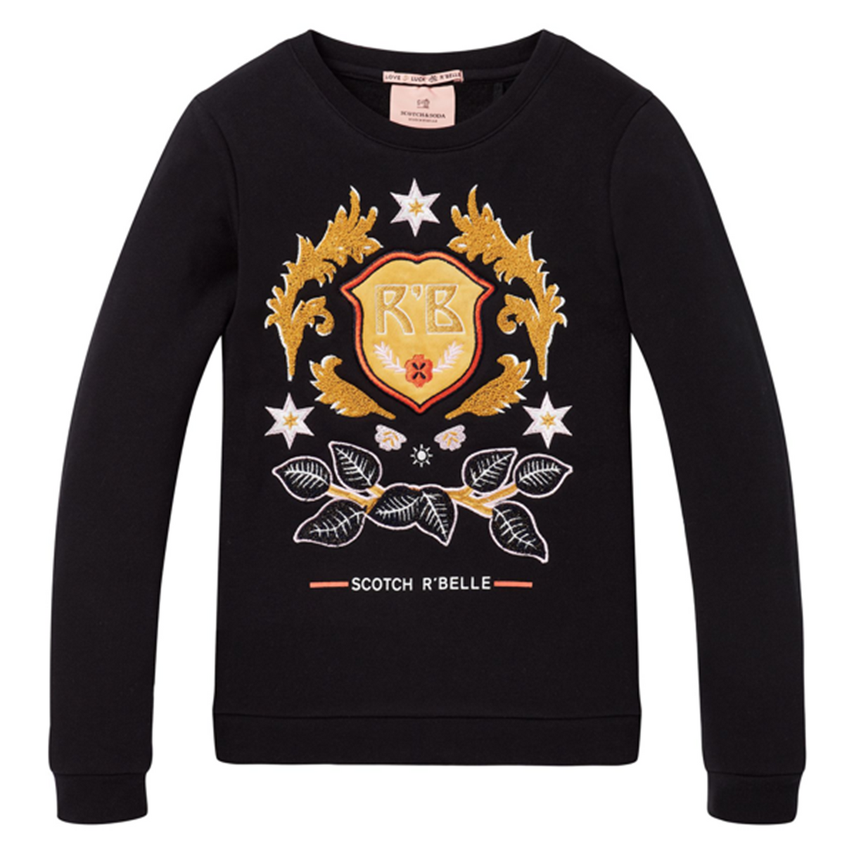 Scotch Soda Crew Neck Sweat with Worked Out Chest Work
