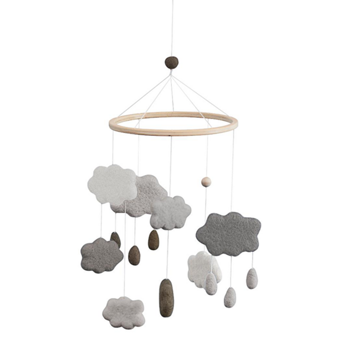 Sebra Mobile Felt Clouds Warm Grey