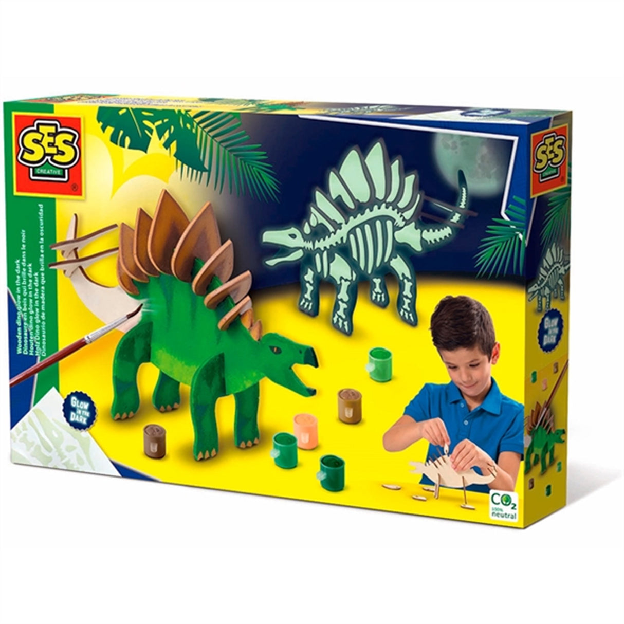 SES Creative Wood Dino - Glow in the Dark