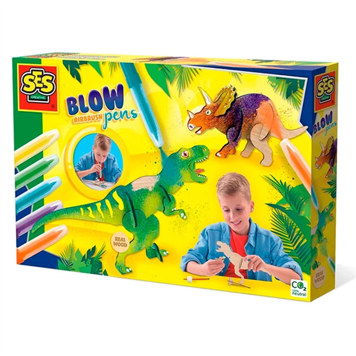 SES Creative Blow Air Brush Pens - Dinosaur