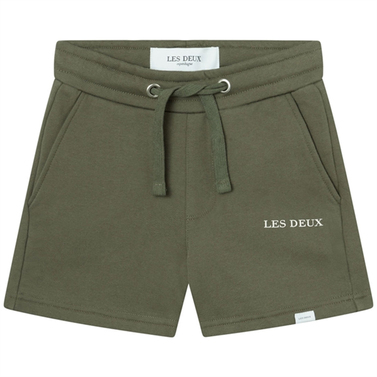 Les Deux Kids Olive Night/Ivory Lens Sweatshorts