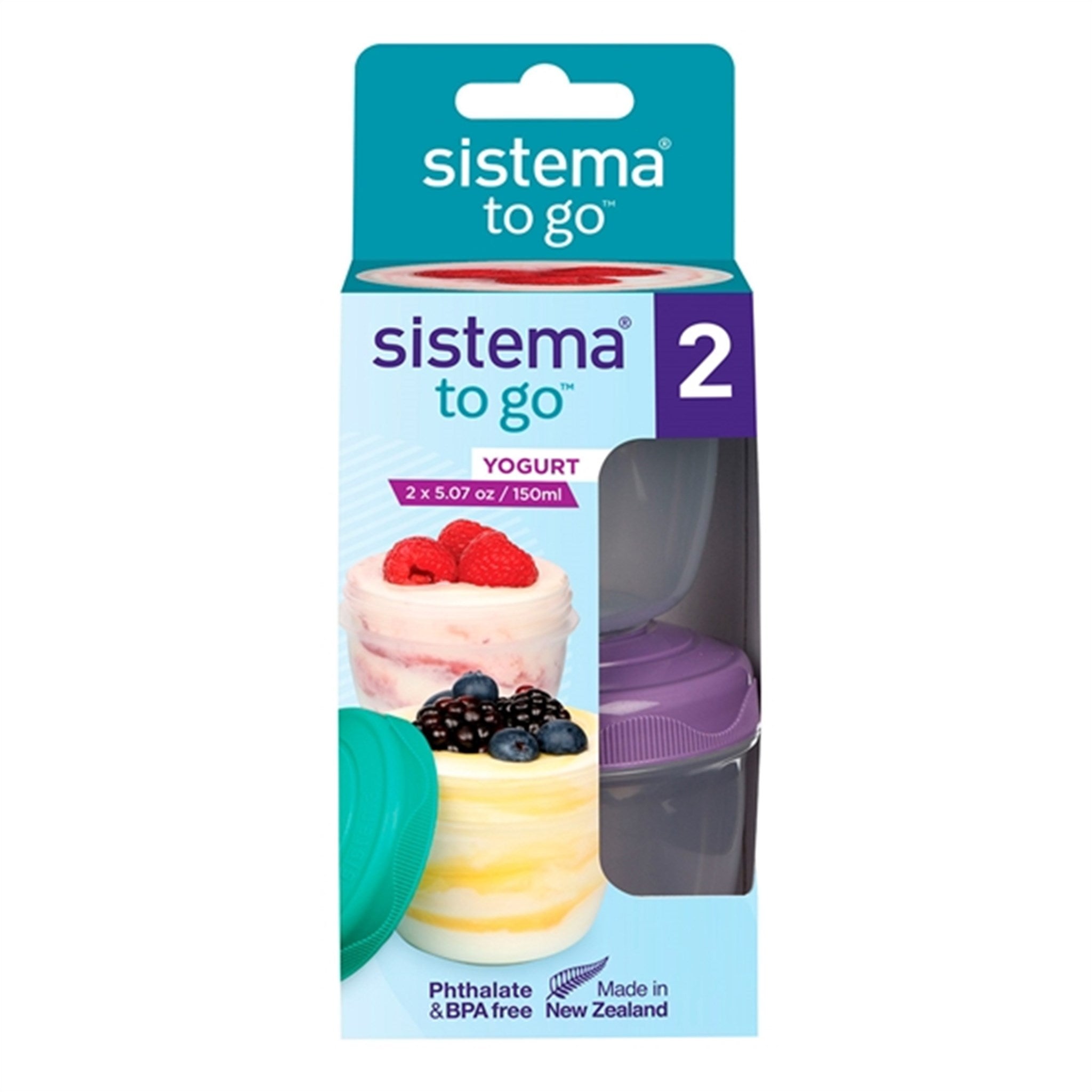 Sistema To-Go Yogurt 2-Pack Minty Teal / Misty Purple