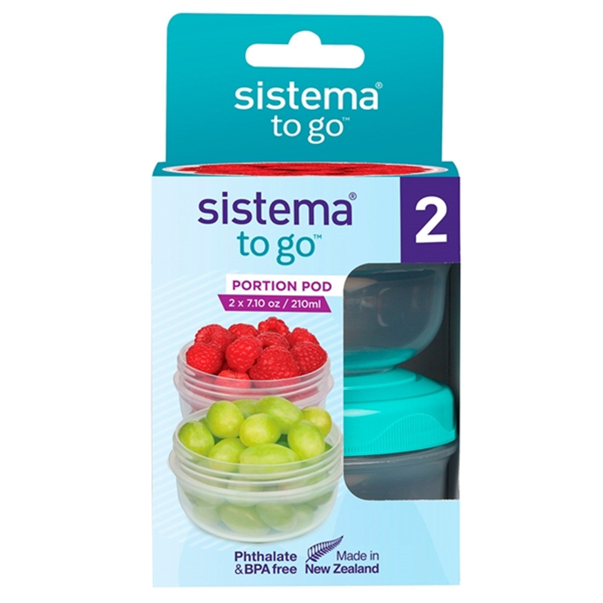 Sistema To-Go Portion Pod 2-Pack Minty Teal / Ocean Blue
