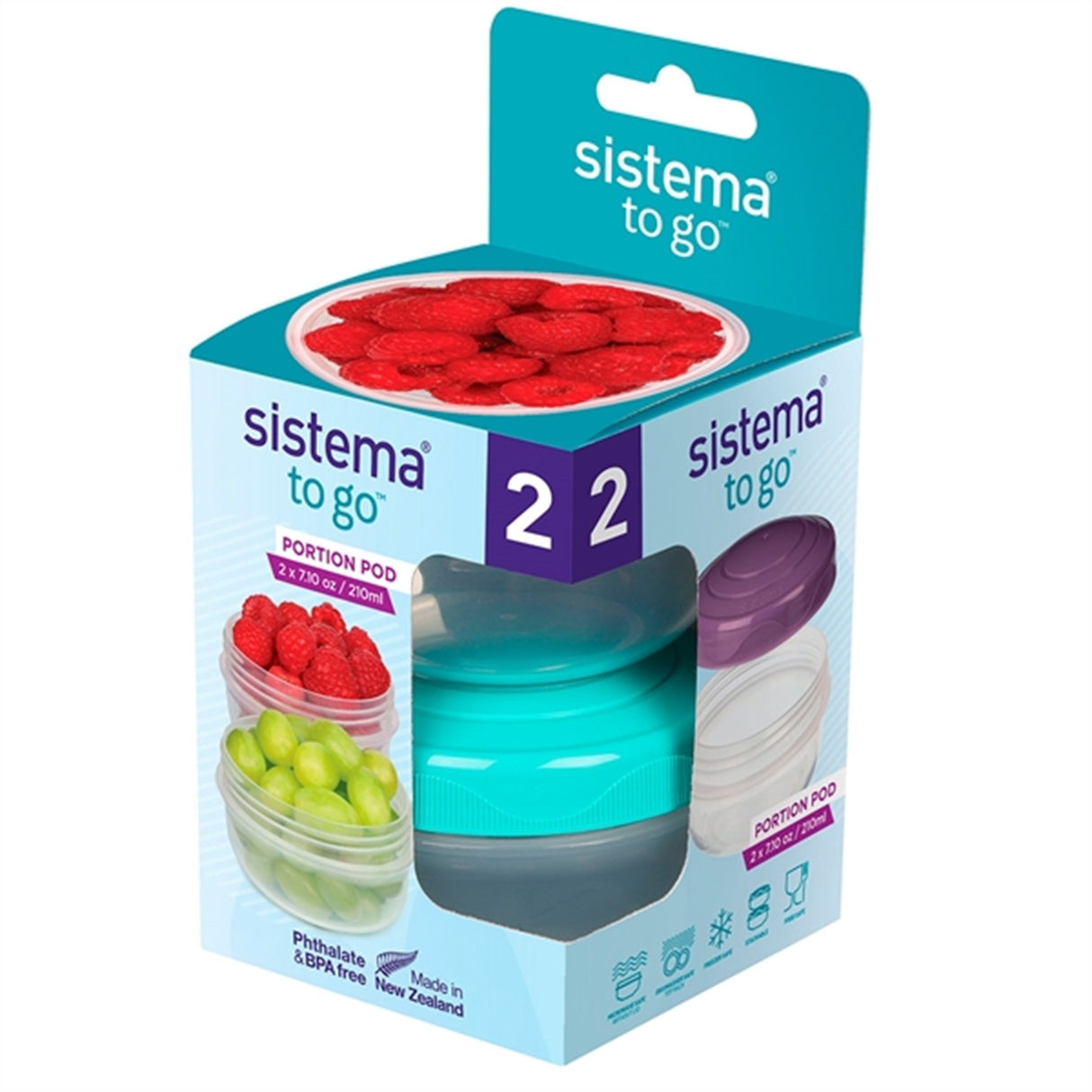 Sistema To-Go Portion Pod 2-Pack Minty Teal / Misty Purple