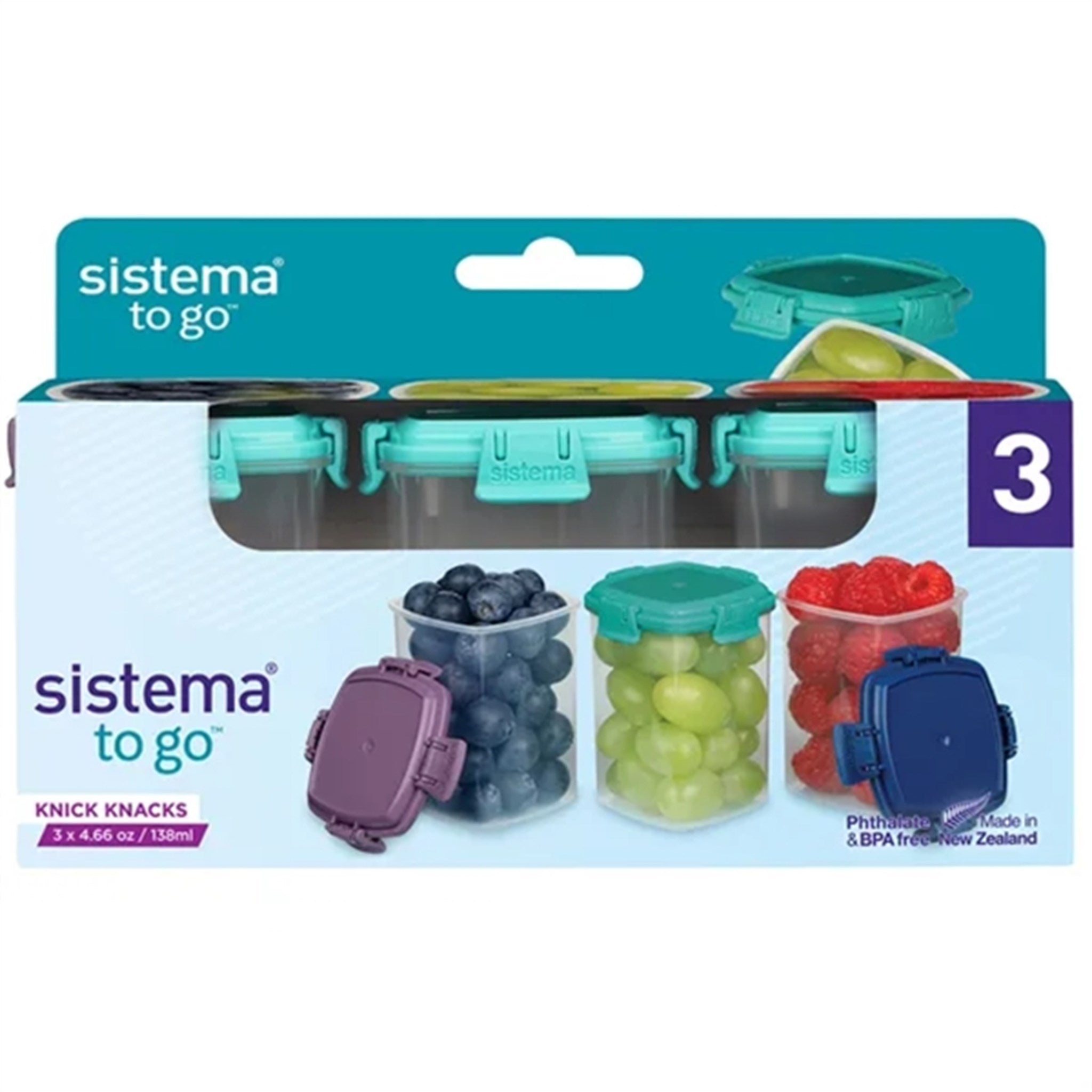 Sistema To Go Knick Knack Medium Storage Boxes 138 ml 3-pack
