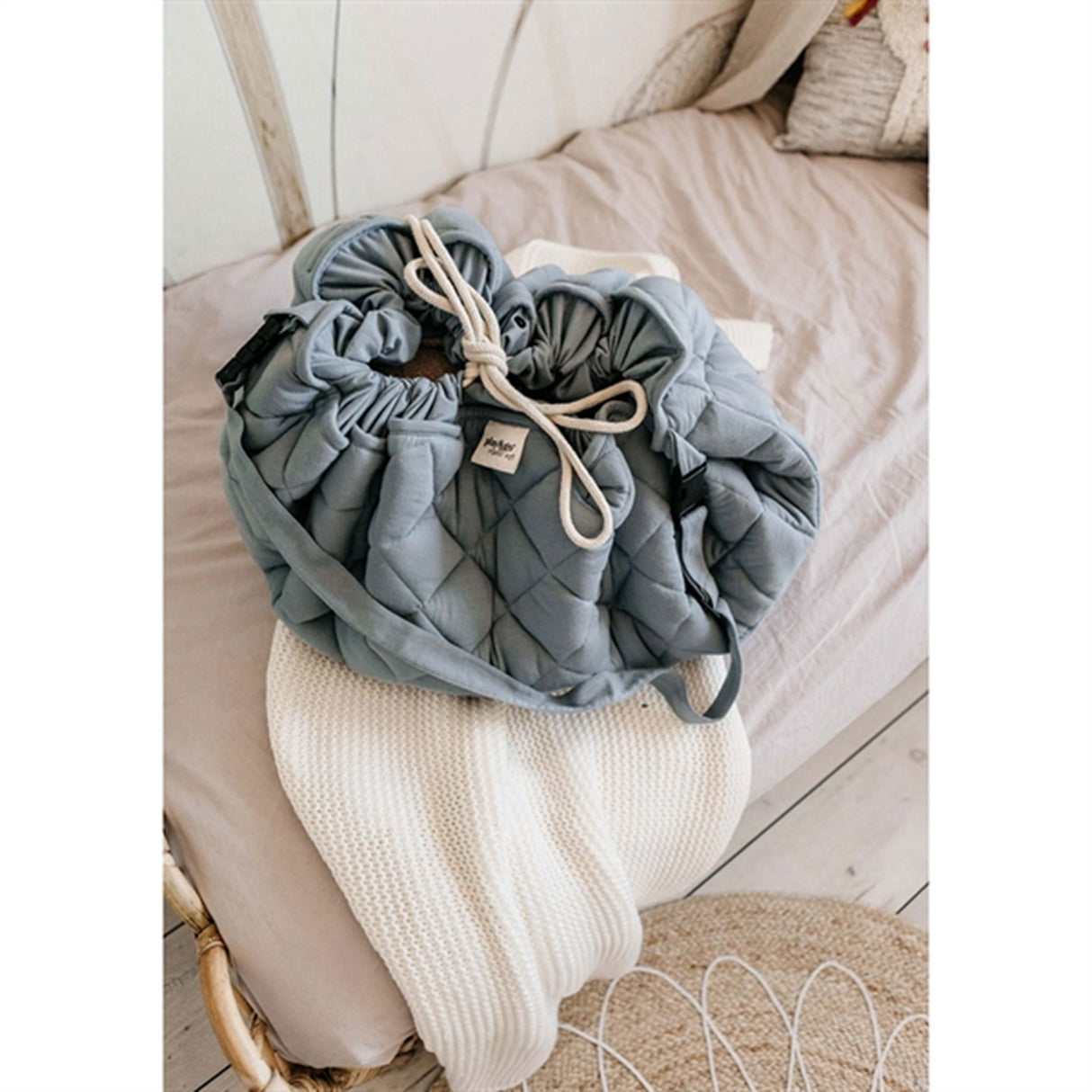 Play&Go 2-in-1 Play Mat Soft Organic Dusty Blue