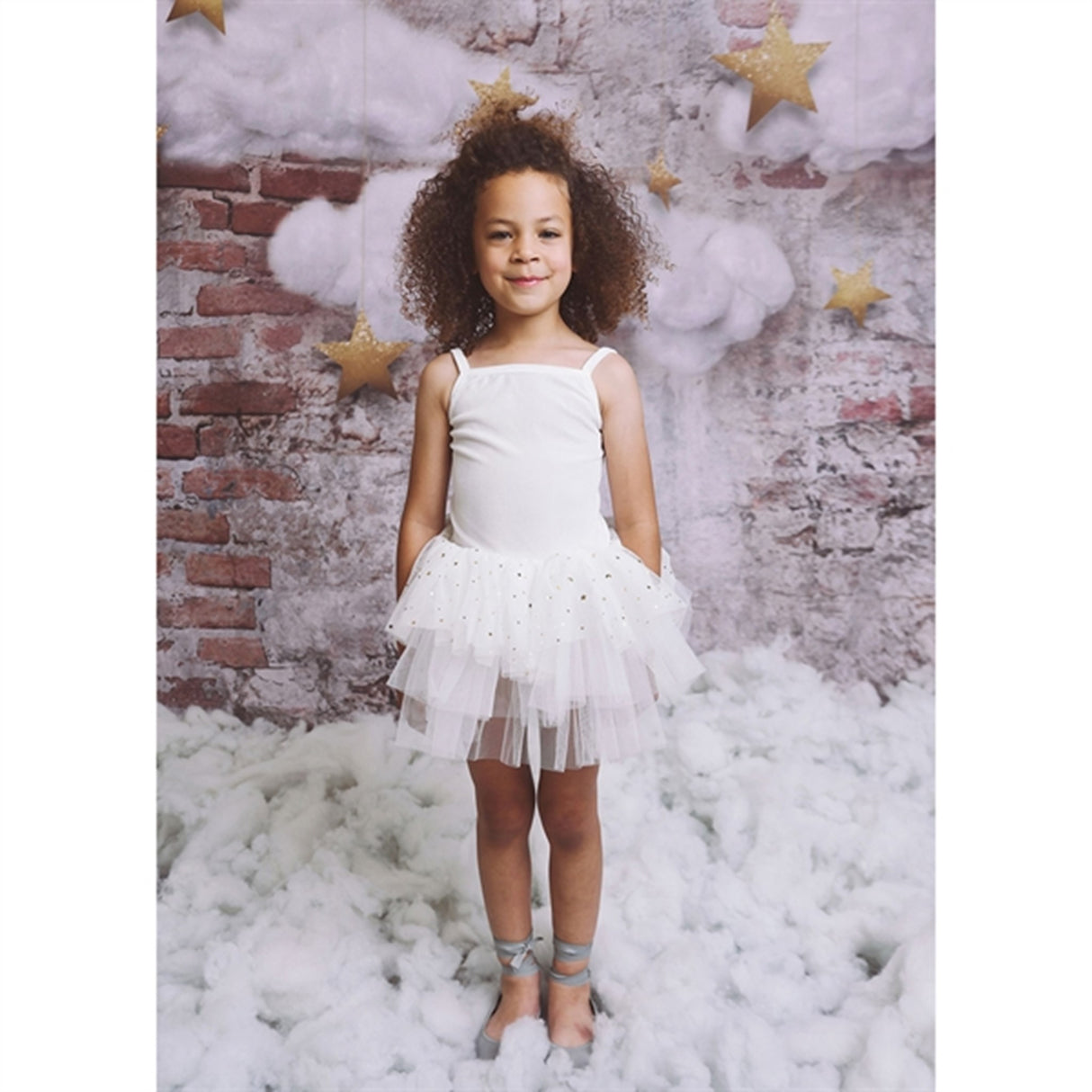 Dolly by Le Petit Tom Velvet Leotard With Tulle Tutu Dress Off White 5