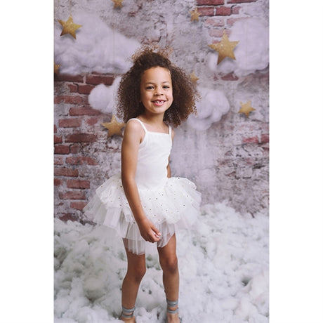 Dolly by Le Petit Tom Velvet Leotard With Tulle Tutu Dress Off White 2