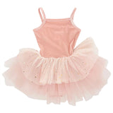 Dolly by Le Petit Tom Velvet Leotard With Tulle Tutu Dress Ballet Pink