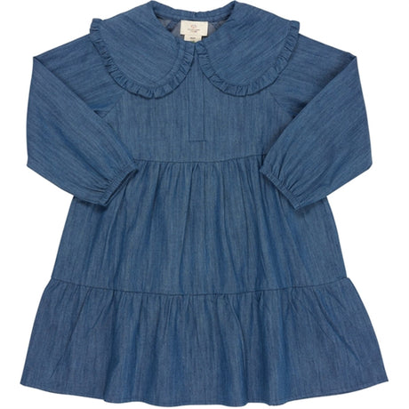 Copenhagen Colors Lt Denim Blue Denim Dress w. Collar