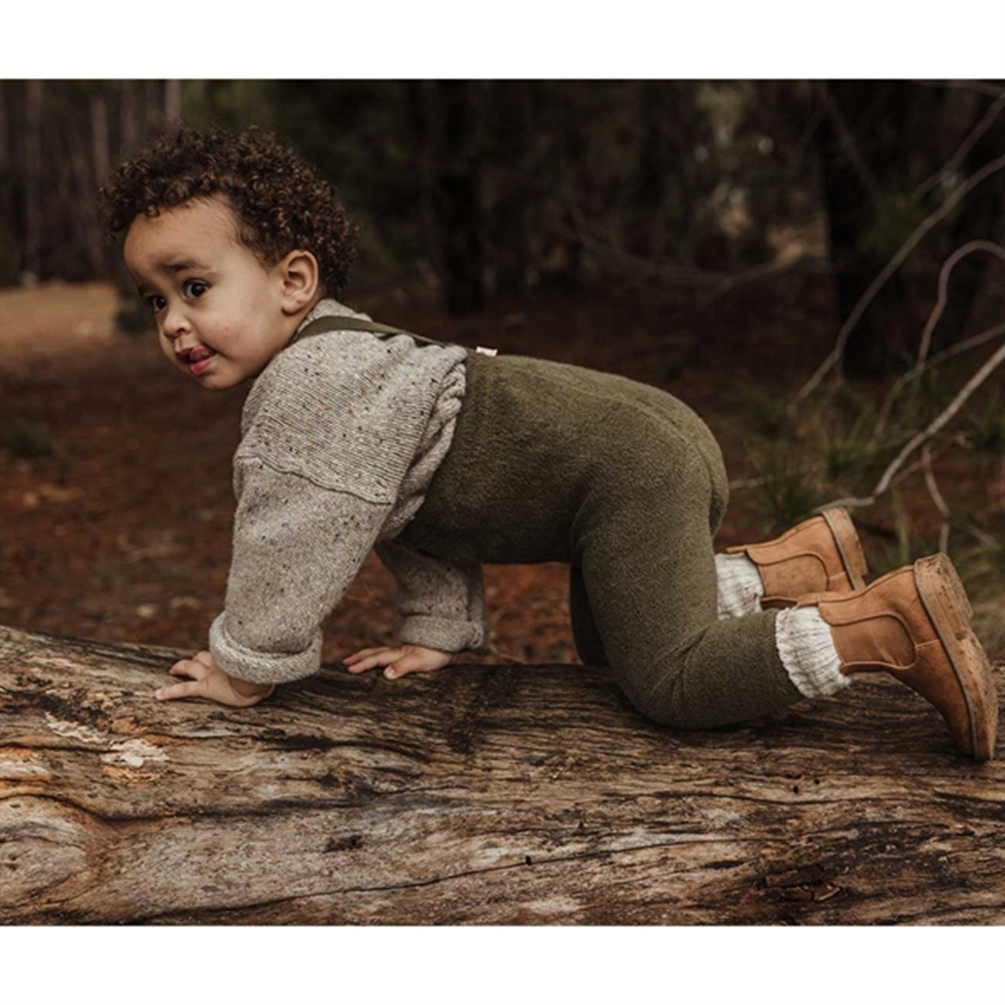 Teddy Warmy Footless Tights Olive - Silly Silas | Luksusbaby