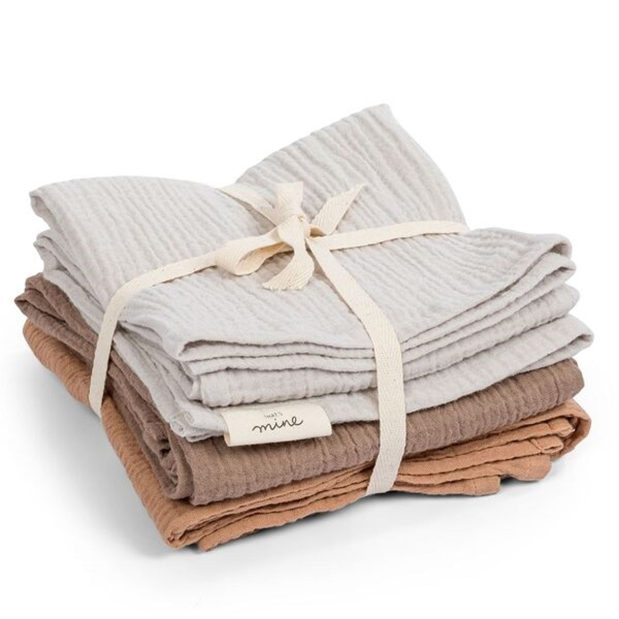 That's Mine Muslin Cloths 3-pack Beige/Brown/Golden Mist