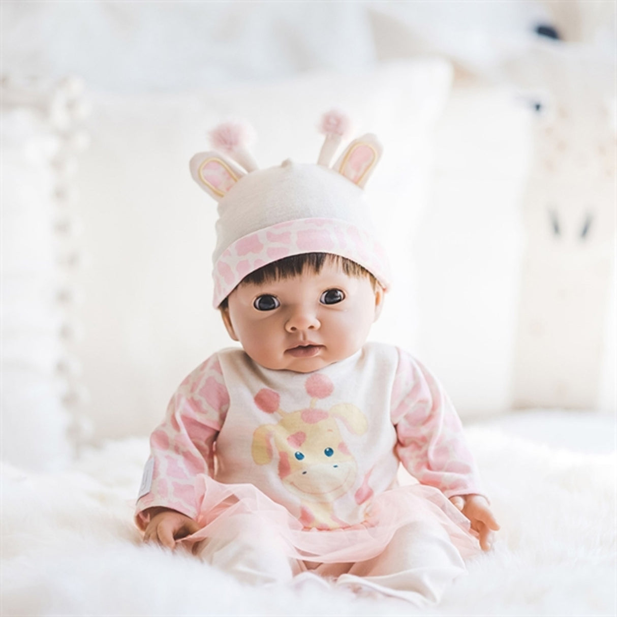 Tiny Treasure Brown Haired Doll Giraffe Outfit