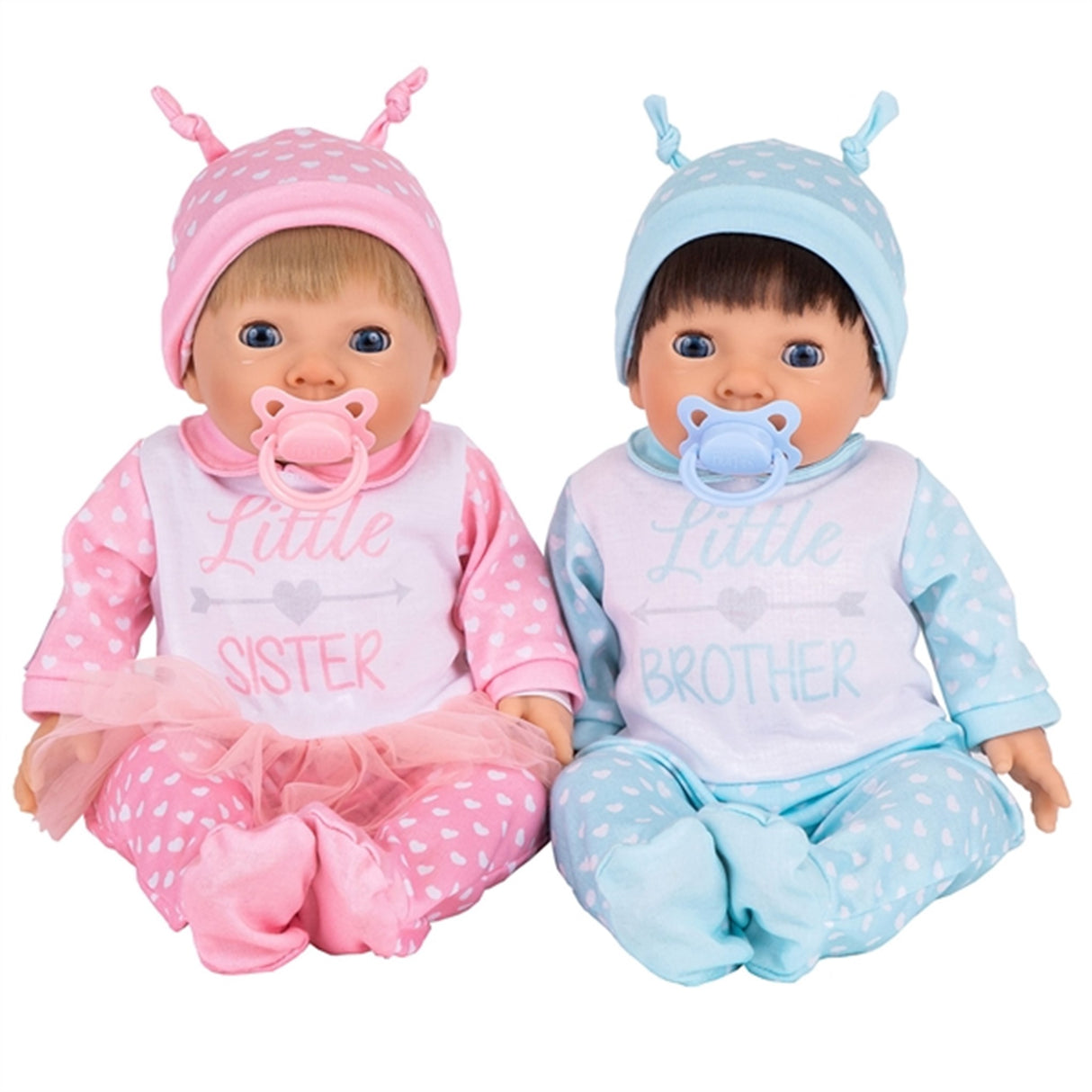 Tiny Treasures Twin Doll Set In Brother & Sister Outfit