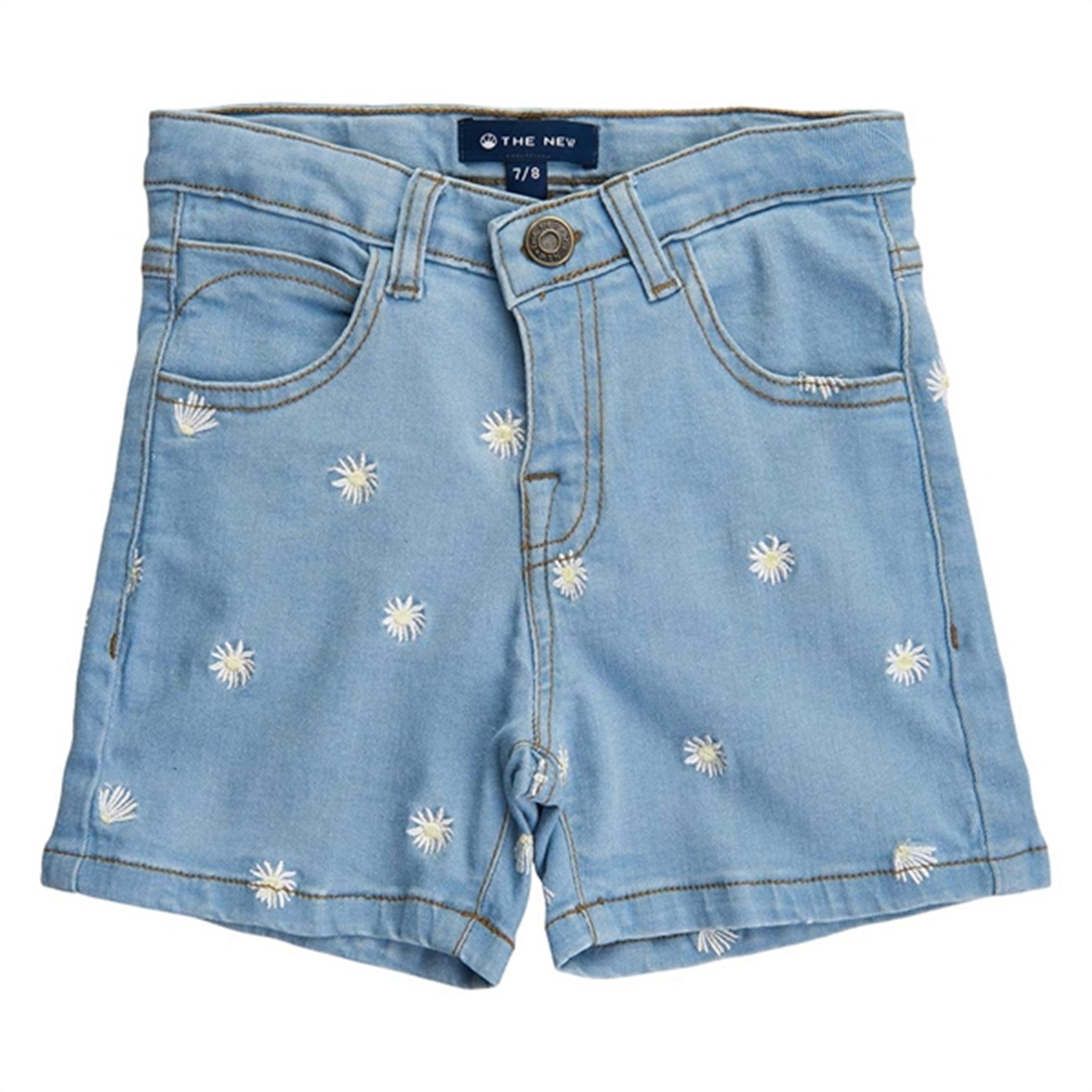 The New Light Blue Denim Broidery Denim Shorts
