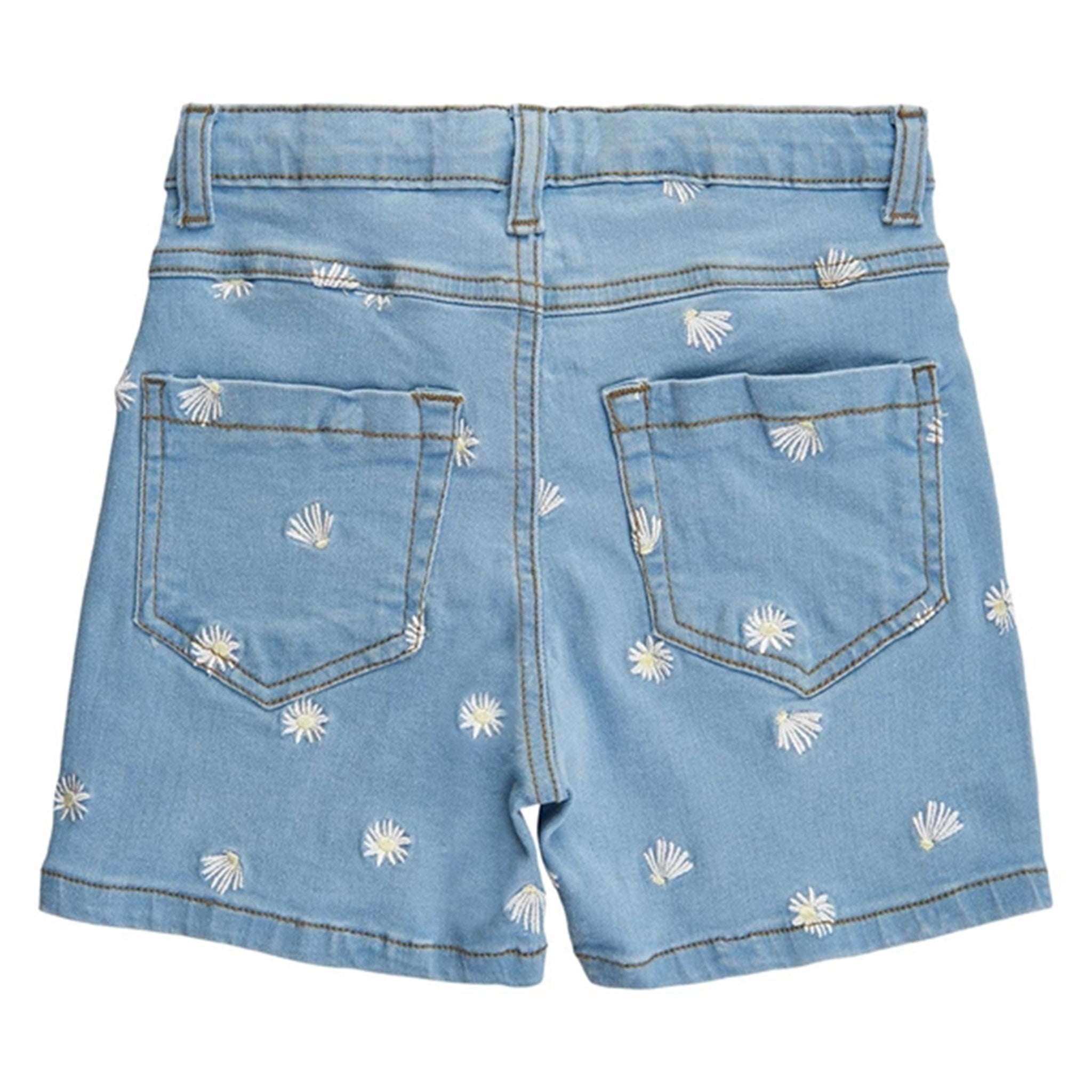 The New Light Blue Denim Broidery Denim Shorts 2