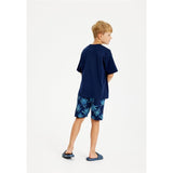 THE NEW Navy Blazer Leaf AOP Genuine Shorts 4