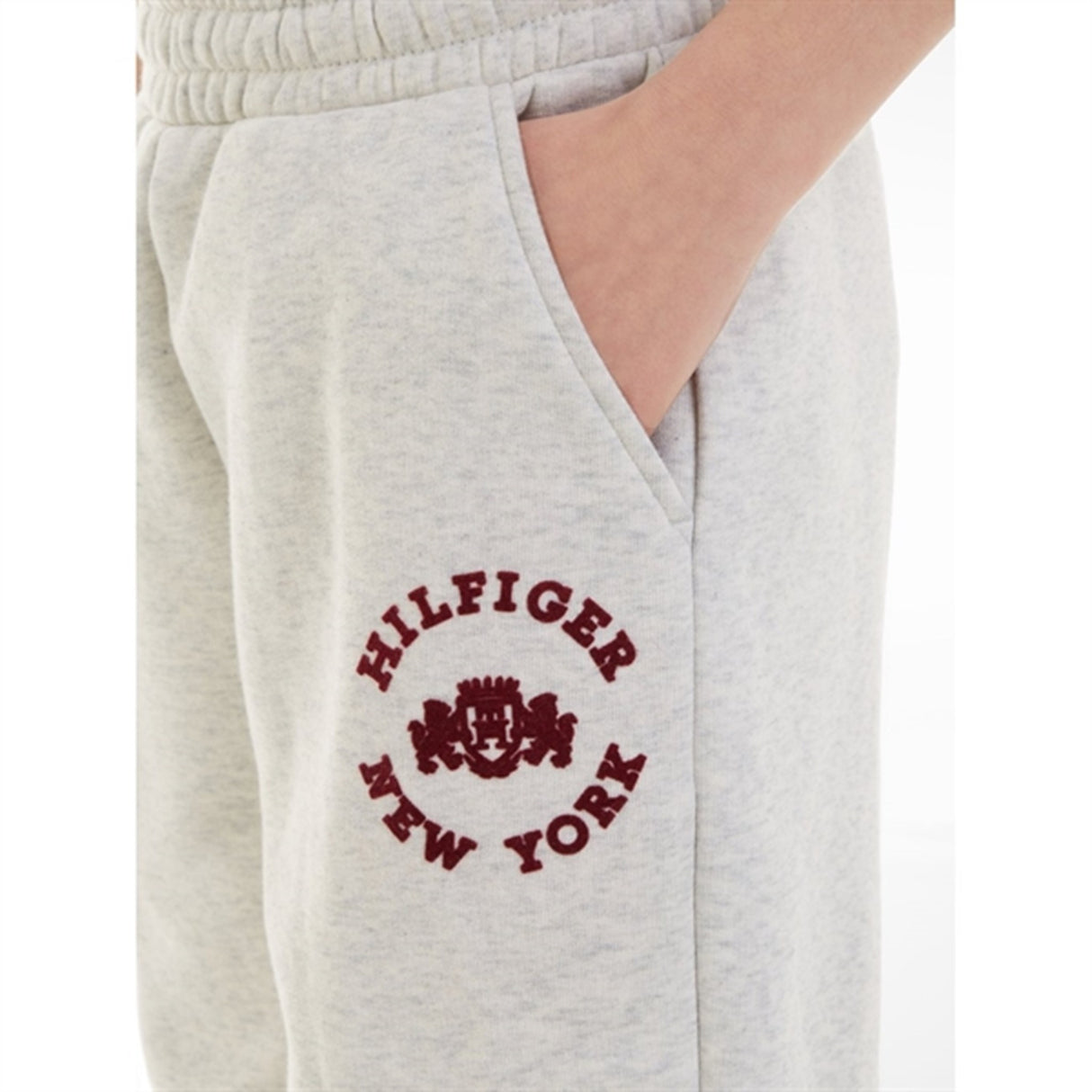 Tommy Hilfiger Crest Varsity Sweatpants New Light Grey Heather 3