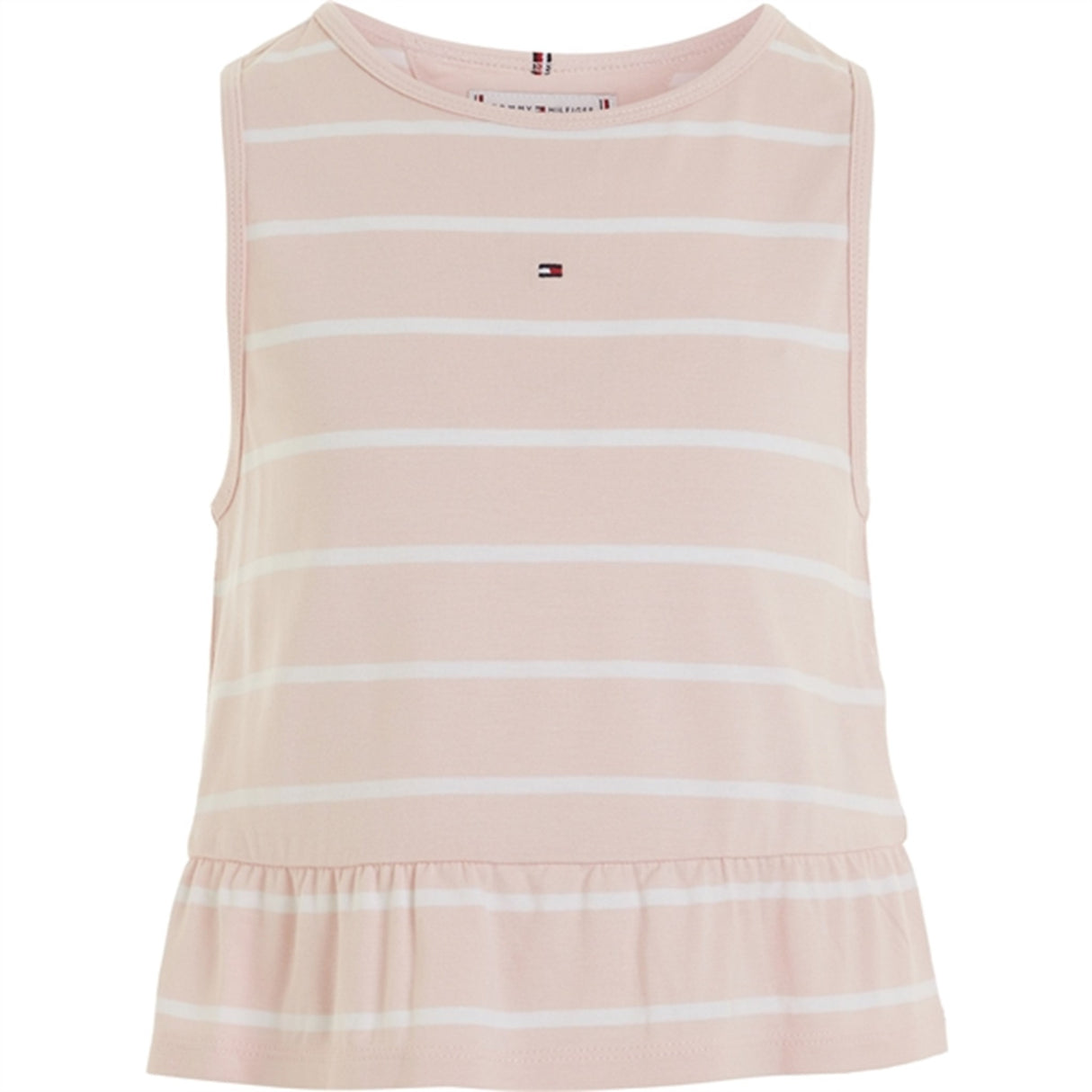 Tommy Hilfiger Peplum Stripe Blouse Whimsy Pink Stripe