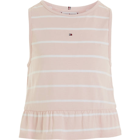 Tommy Hilfiger Peplum Stripe Blouse Whimsy Pink Stripe