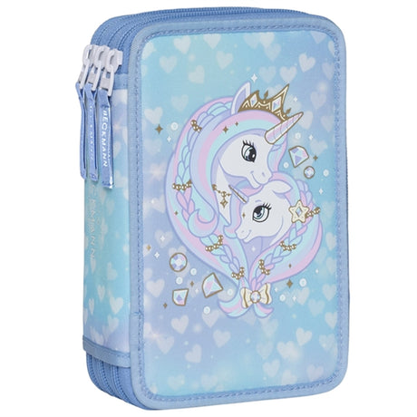 Beckmann Three Section Pencil Case Unicorn Princess Ice Blue