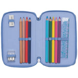 Beckmann Three Section Pencil Case Unicorn Princess Ice Blue 3