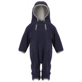 Ver de Terre Doubleface Babysuit Fleece Navy/Mocca