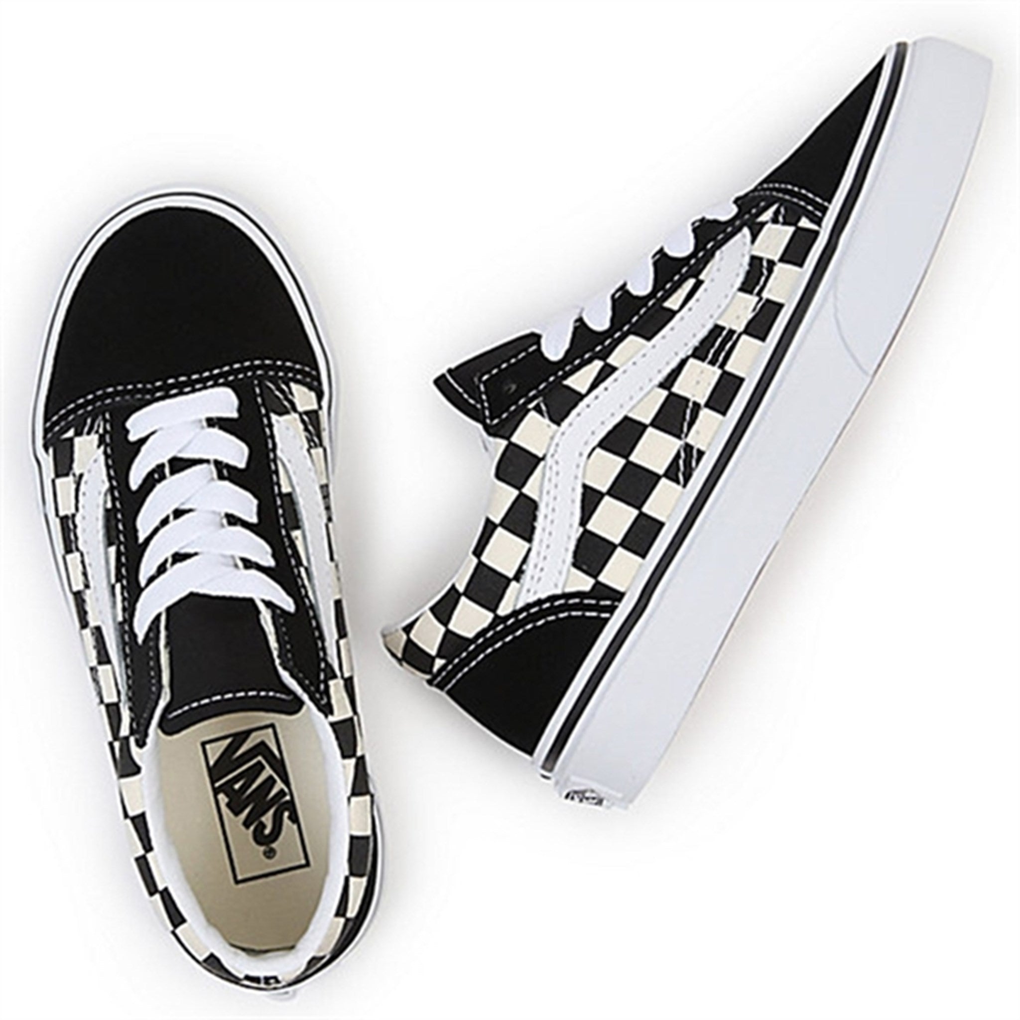 Black and shops white checkered old skool vans