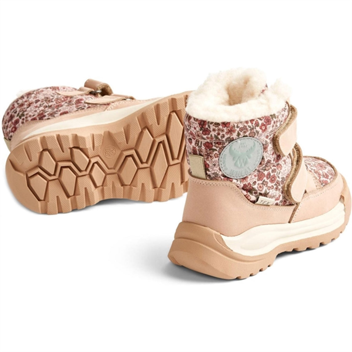 Wheat Winter Boots Millas Double Velcro Tex Print Rose Dawn 3