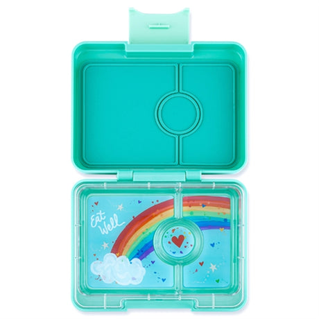 Yumbox Snack 3 sections Lunchbox Tropical Aqua / Rainbow Tray