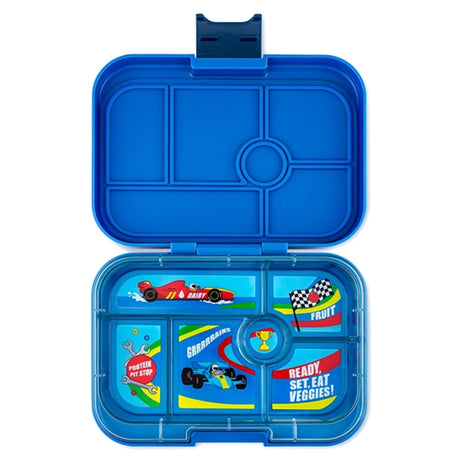 Yumbox Original 6 Rum Lunchbox Surf Blue Race Cars