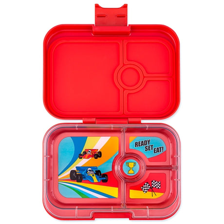 Yumbox Panino Lunchbox 4 Sections Roar Red Race Cars