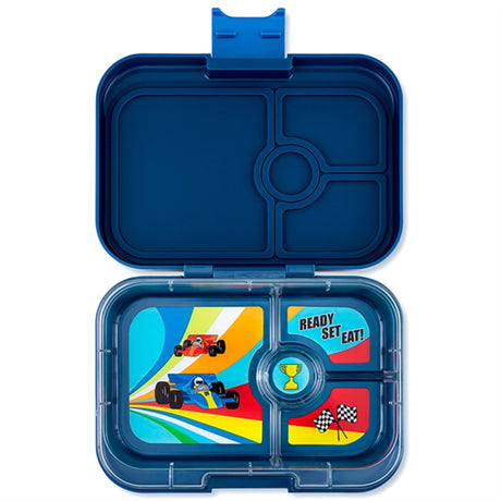 Yumbox Panino Lunchbox 4 Sections Monte Carlo Blue Race Cars